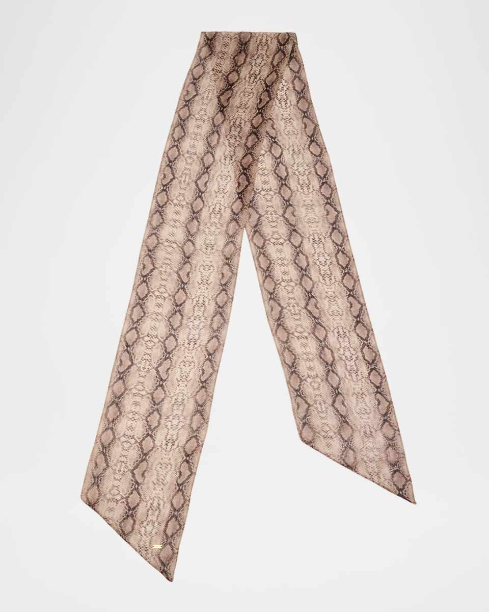 Snake-Print Silk Scarf